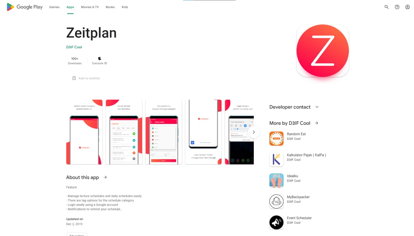 zeitplan playstore